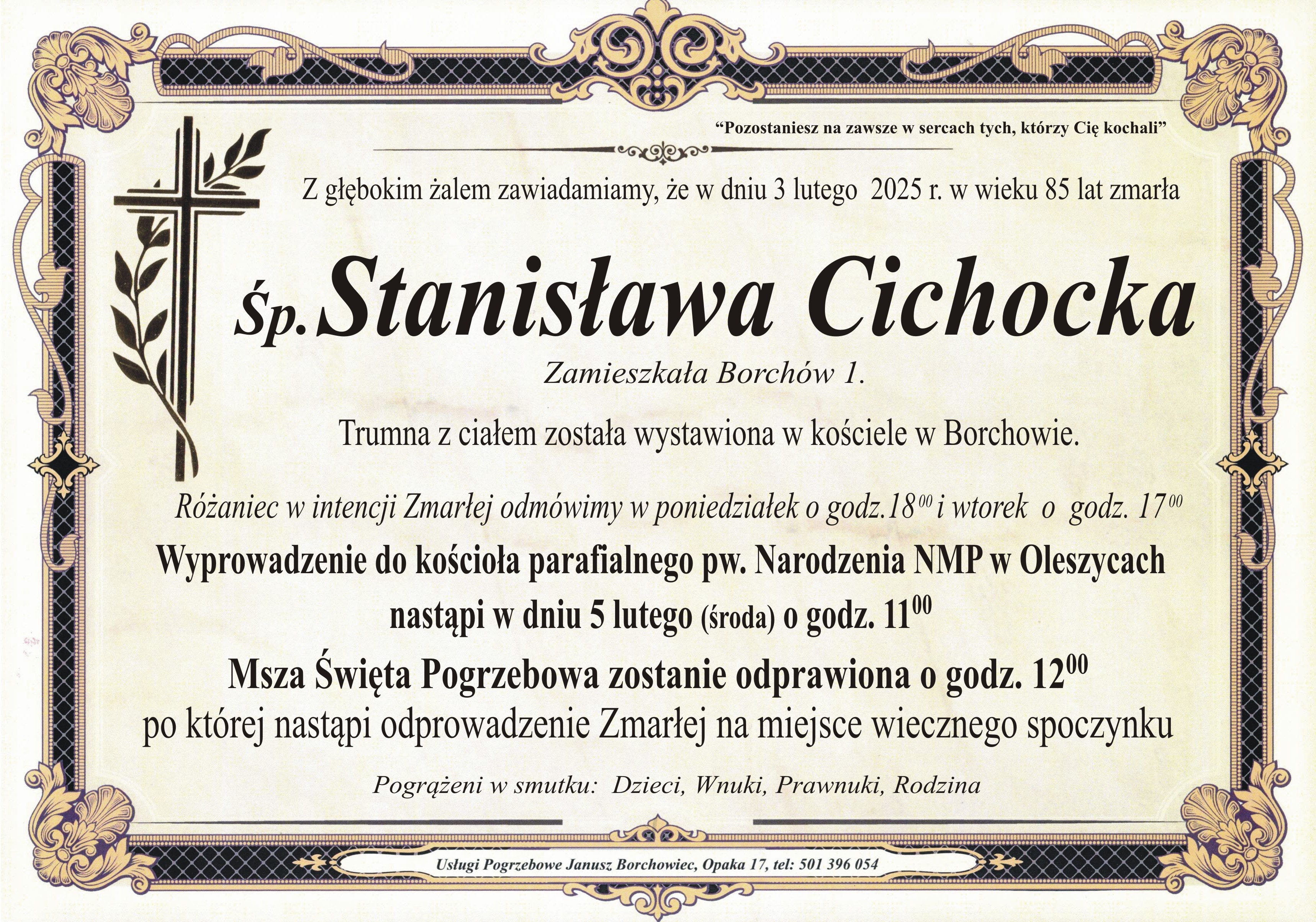 Zmarła Stanisława Cichocka [85 lat]